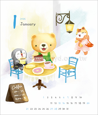 LTU08熊麻吉(大)三角桌曆內頁圖