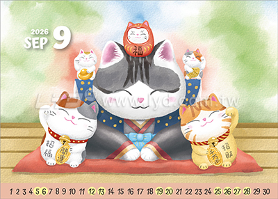 LTT08卡美拉-貓慶典(大)三角桌曆內頁圖