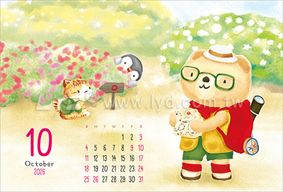 LTV16快樂的熊(中)三角桌曆內頁圖