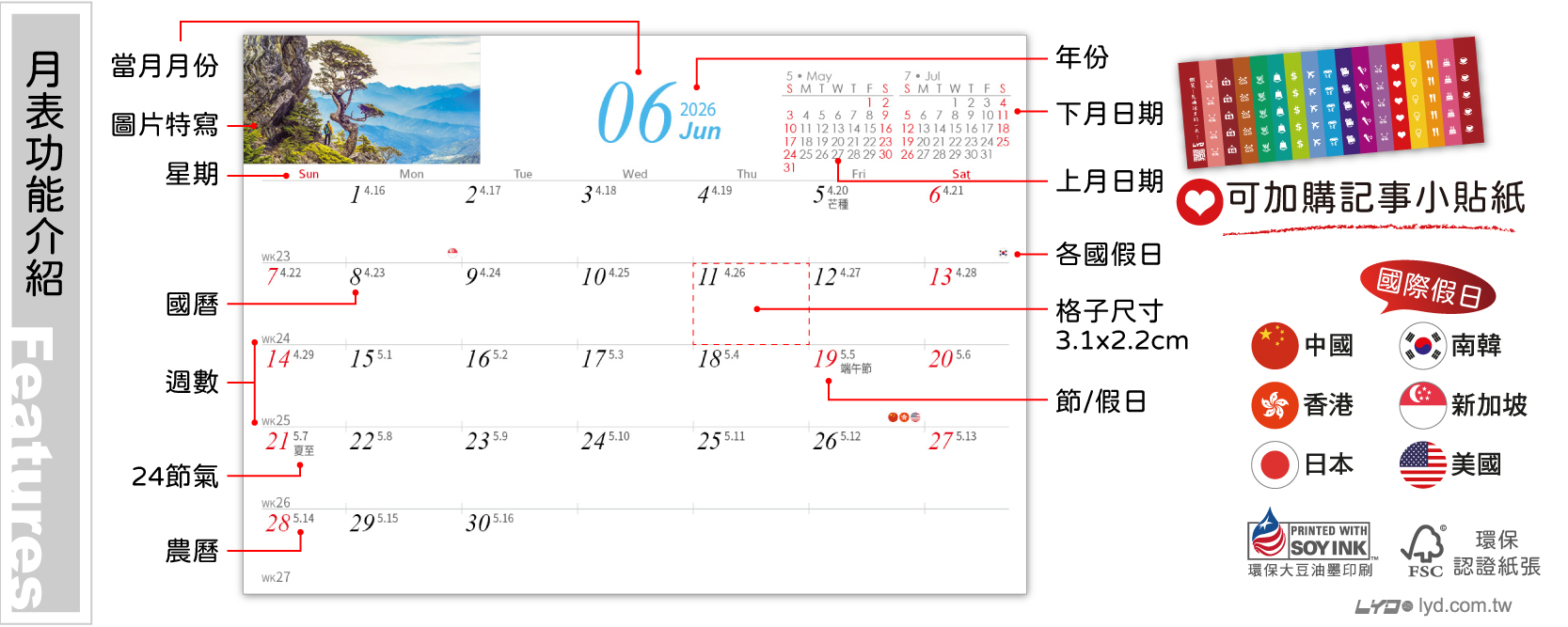 月表功能介紹