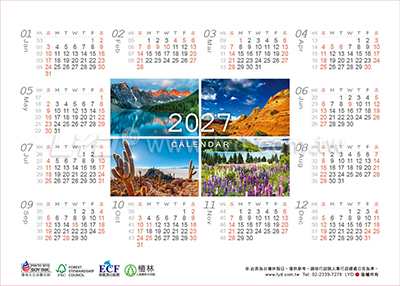 LTM03自然美景(大)便利貼(橫式)三角桌曆內頁圖