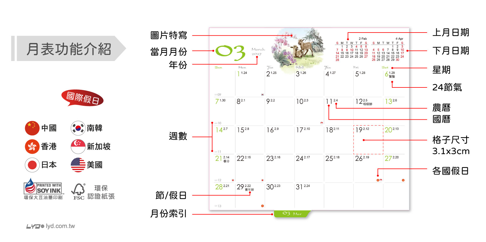 月表功能介紹